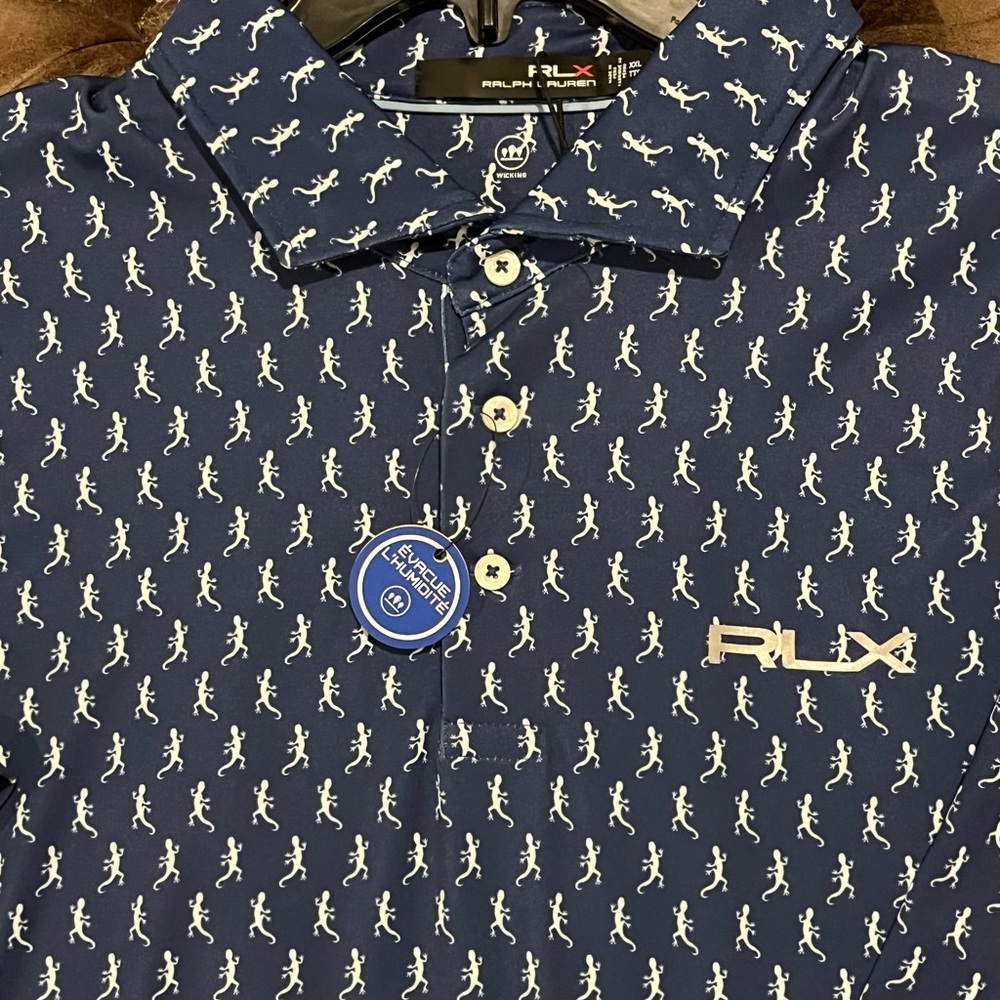 Men's RLX Ralph Lauren Lion & Stars Print UV Polo-Size XXL